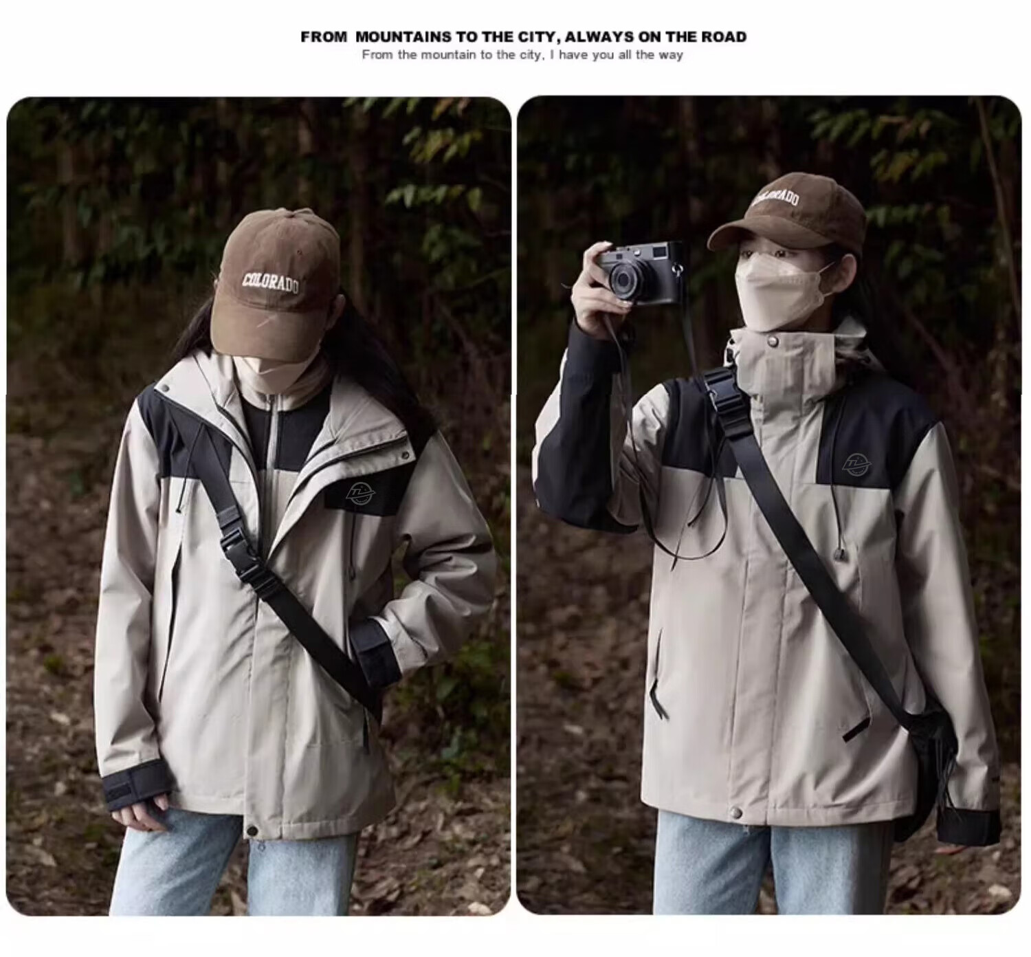 Huili Outdoor Jacket for Men And Women, Three-In Coat with Fleece Inner Layer, Windproof And Warm, Detachable Mountaineering Jacket for Me 26