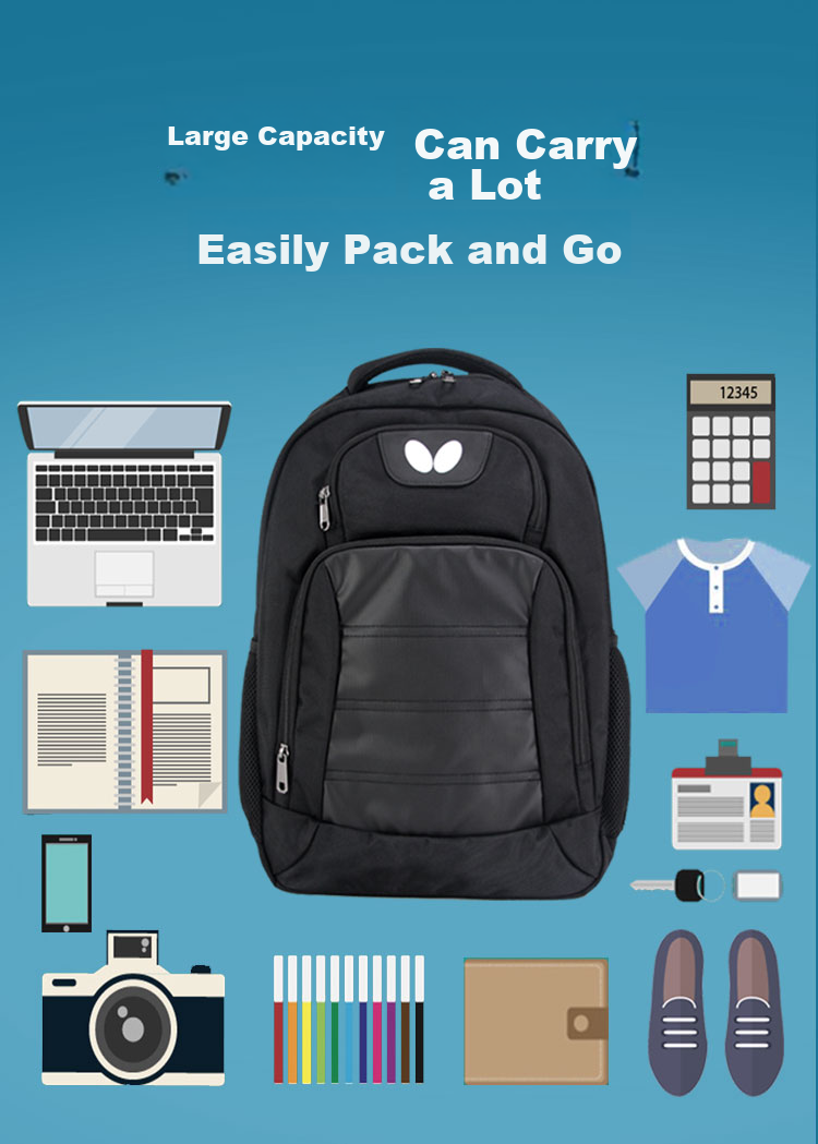 BUTTERFLY Backpack Large Capacity with Separate Shoe Compartment for Sports And Ping Pong Balls, Laptop Bag BTY-TC 4