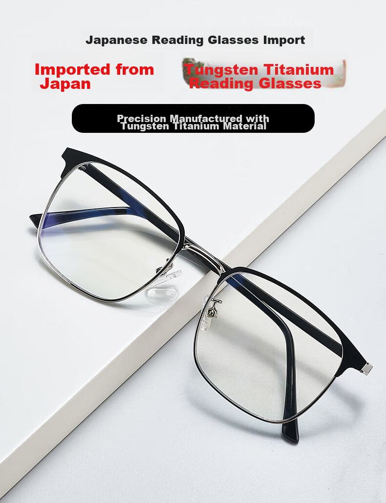 LESCA LUNETIER Imported Anti-Blue Light High-Definition Reading Glasses for Men, High-End Brand Ultra-Light Reading Eyeglasses, Black And Silver, 100 Degrees 5
