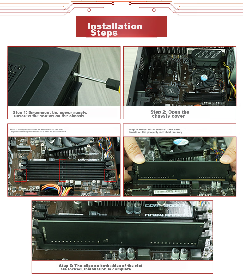 JUHOR 8GB DDR4 3200 Desktop RAM Yijie Series Black Armor 11