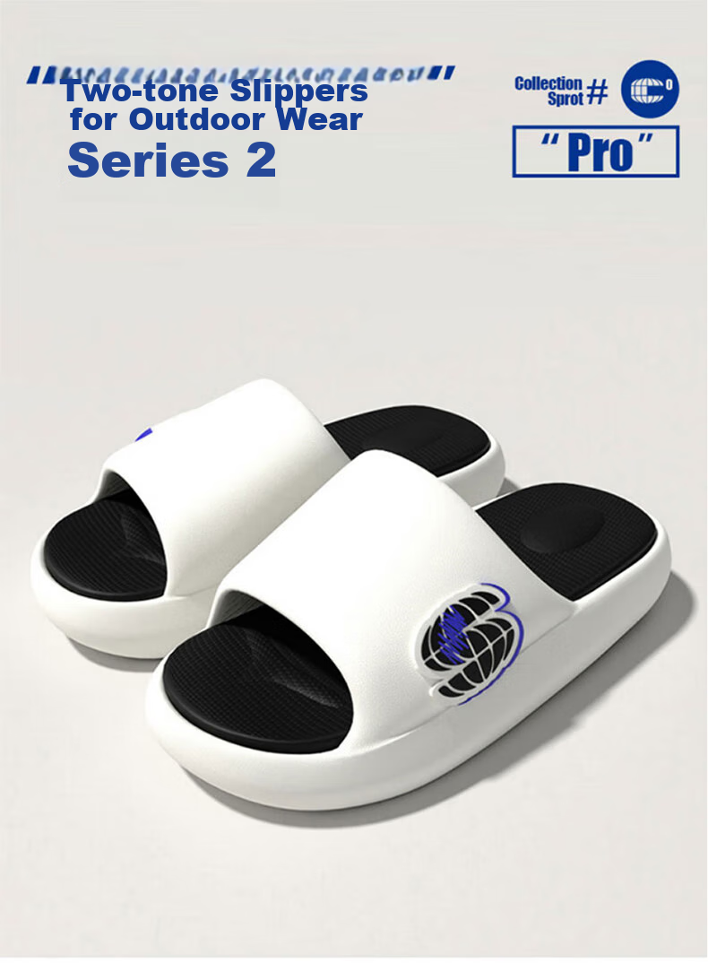 Chikoku Sports Slippers for Men, Summer Home Thick-Soled Non-Slip Trendy High-End Couple Outdoor Sandals for Women Summer 1