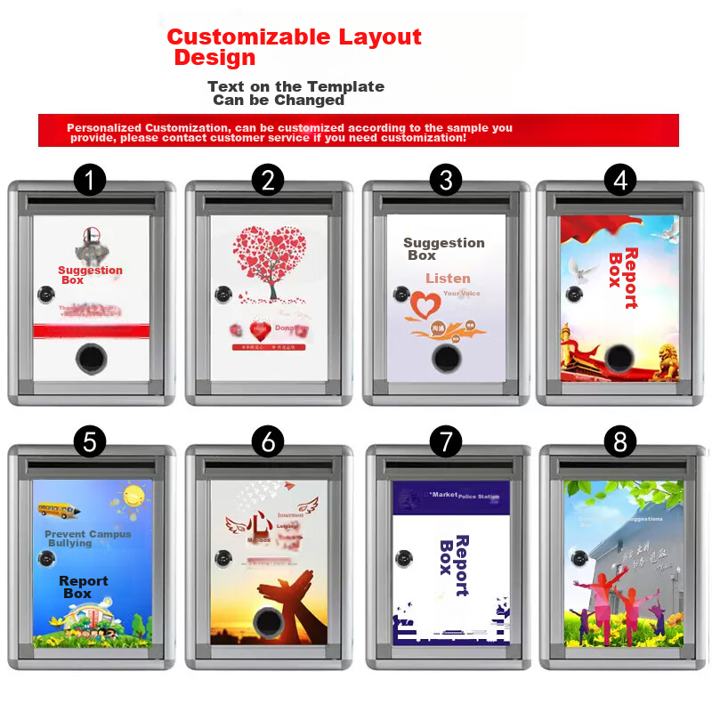 Oumai Aluminum Alloy Suggestion Box, Message Box, Desktop Complaint Box, Wall-Mounted Suggestion Box, Employee Needs Box, Mailbox, Wall-Mounted Suggestion Box, No Text Small Size (Front Payment) 1