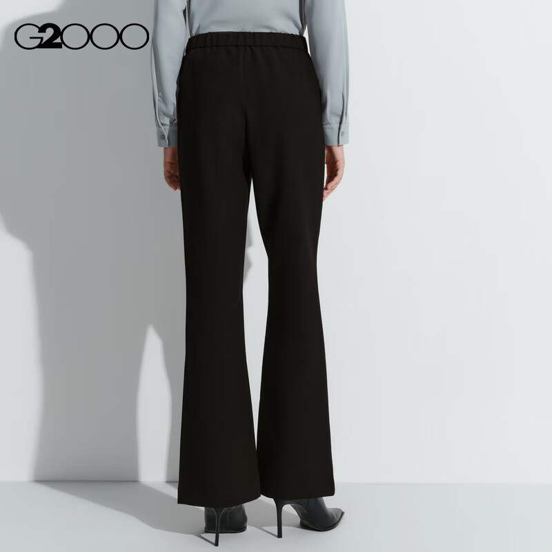 G2000 [Multi-Dimensional Elasticity] Spring And Autumn Mall Matching Soft Comfortable Flared Pants Casual Trousers, Black, Size 38