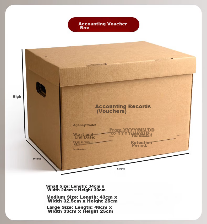 Yuzijian Large 5-Drawer File Storage Box, Three-Layer Thickened 250g Imported Kraft Paper Box, Office Document Financial Accounting Material Storage Turnover Box 3