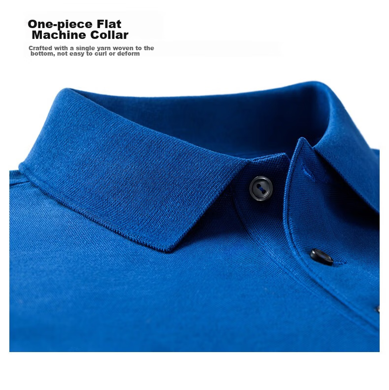 Mr.Bu T-Shirt Spring And Summer Short-Sleeve Polo Shirt, Solid Color Men's Clothing, Middle-Aged Casual Undershirt, Deep Royal Blue, L/175 20