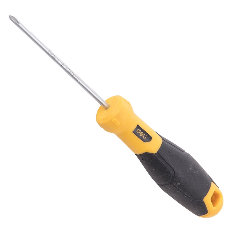Deli Tool Torpedo Handle Phillips Screwdriver SUP11 (Yellow) PH0x75mm DL633075; 1 Piece