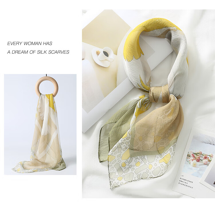 Shanghaigushi Silk Scarf for Women, 100% Mulberry Silk, Spring And Summer Scarf, Gift Box, Mid-Autumn Festival Gift 9