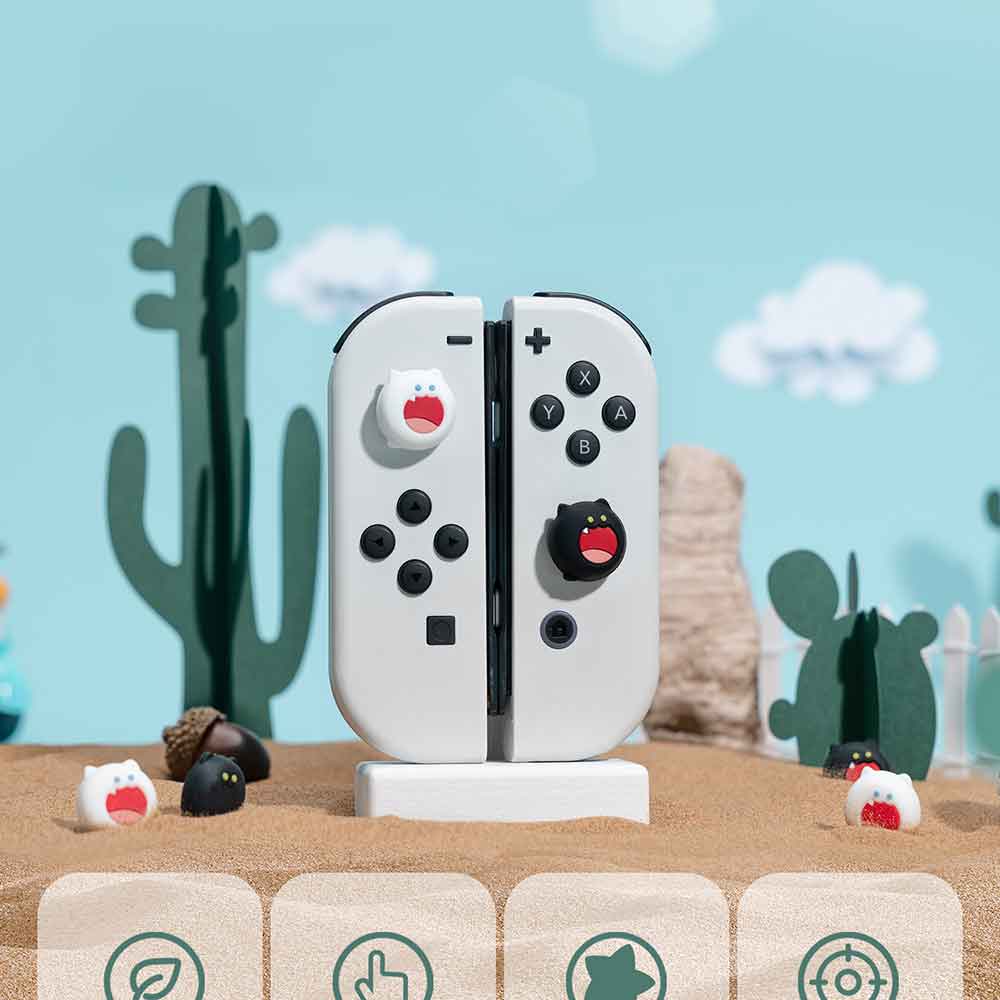 Jixiang Bobo Cat Switch Joy-Con Capsule, Compatible with OLED/NS/LITE Silicone Protective Cover for Joy-Con Controller, 4-Piece Set, Gaming Accessories 2
