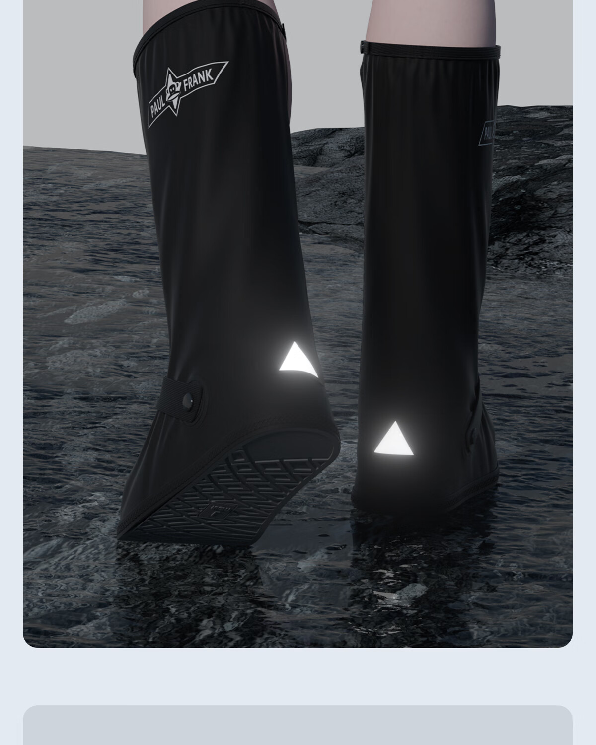 Paul Frank Rain Boots for Men And Women, Waterproof Outdoor Rainproof Wear-Resistant High-Top Black Shoes Size L (38-39), Sole Length 28CM 10
