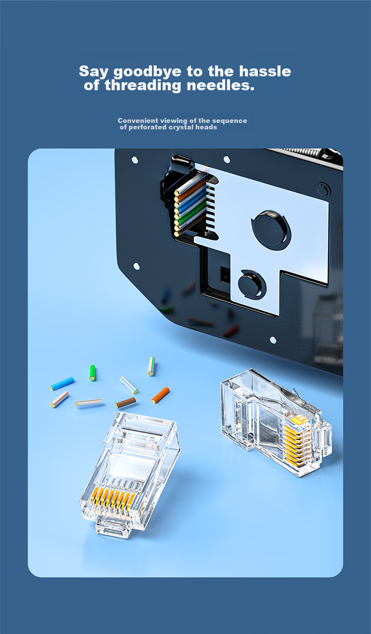 SAMZHE Cat5e Punch Down RJ45 Gold-Plated Ethernet Cable Connectors, Gigabit Punch Down Crystal Heads, 8P8C Network Connectors, 100 Pieces CKT5100 3
