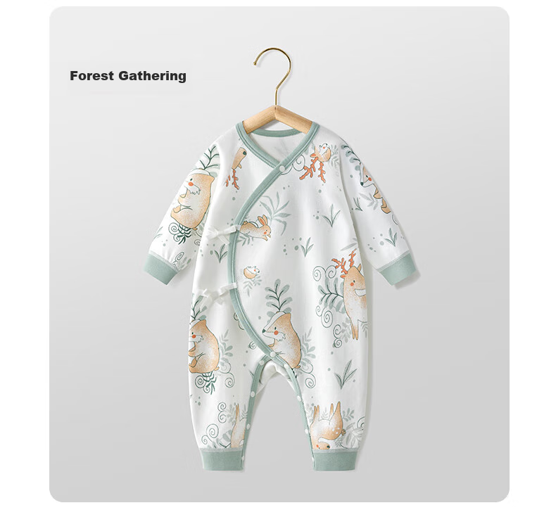 Beitaisi Baby Clothes, All-Season Onesie, Long-Sleeve, Pure Cotton, Soft, Newborn Infant Belly Protection, Anti-Cold, Baby Romper, Crawling Suit 25