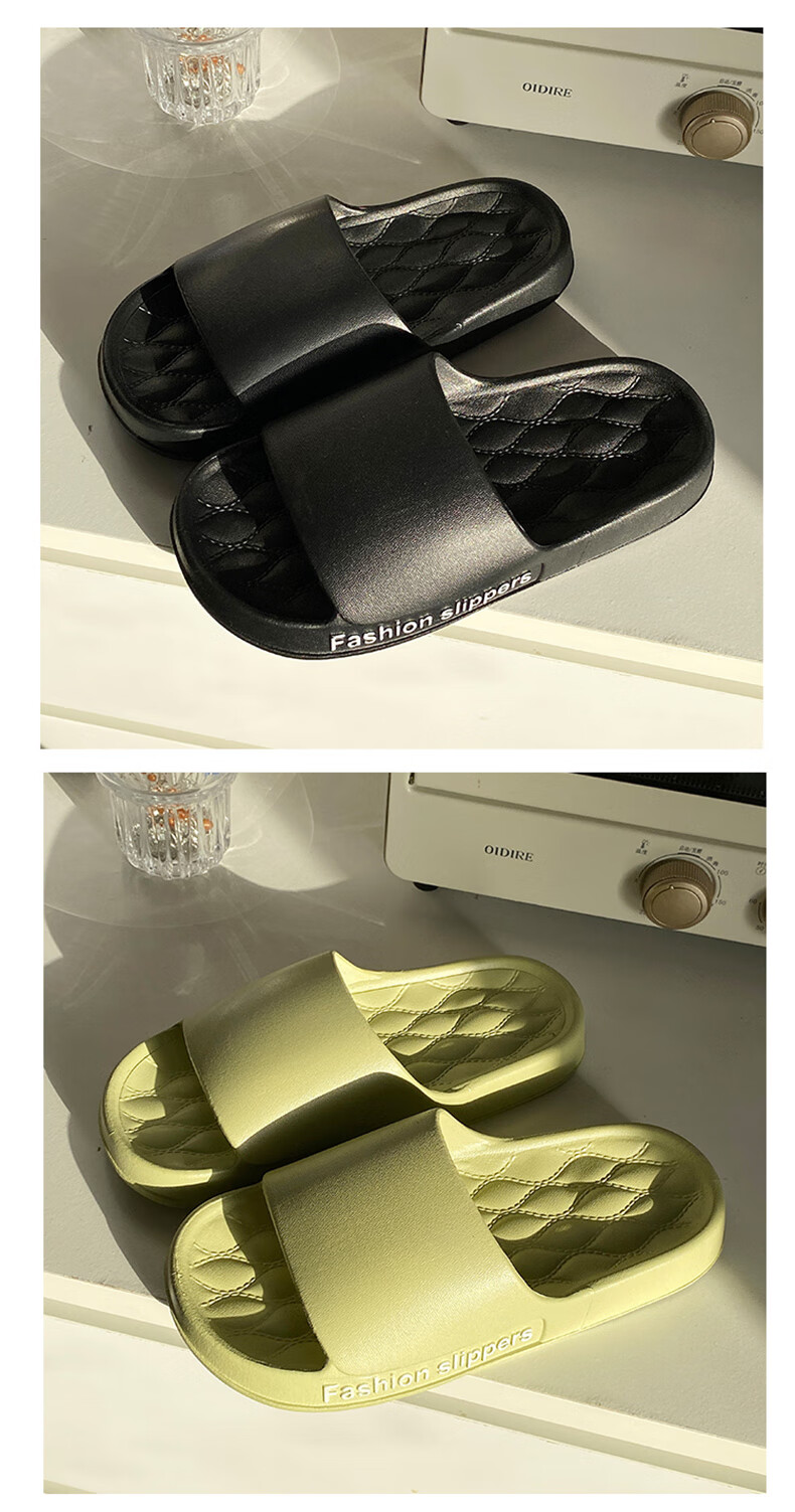 IQGD Slippers for Men And Women, Soft-Soled Floor Slippers, Non-Slip Bathroom Slippers for Couples, Home Use, 1819 Black, Size 42-43 11