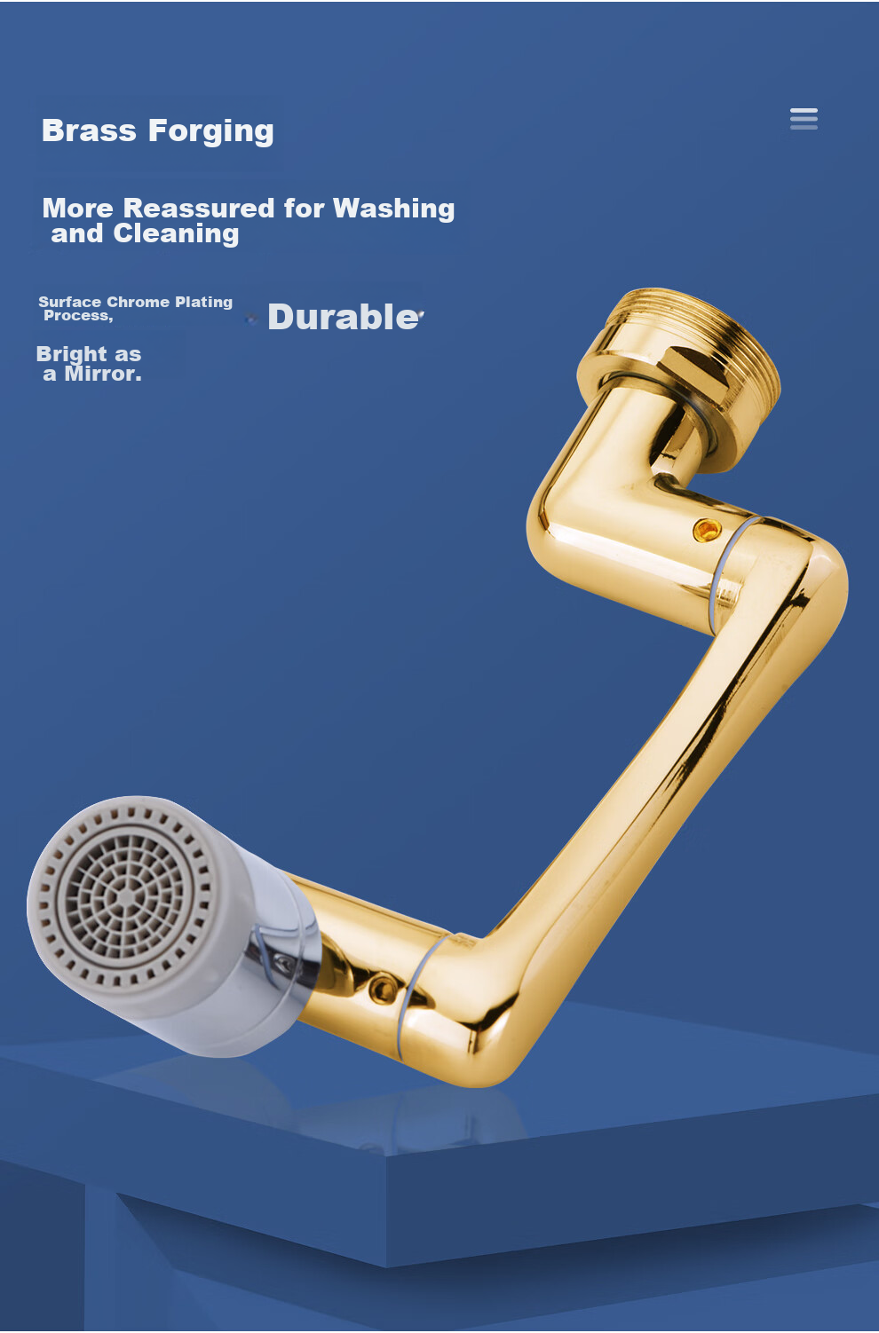 Larsd Mechanical Arm Universal Faucet Anti-Splash Head Rotatable Spout Basin Wash Extender Aerator T18 8