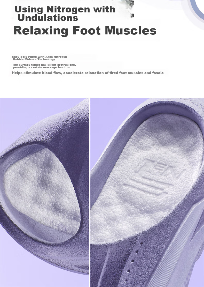 Anta Nitrogen Bubble Slippers Beach Sandals Men's Indoor Lightweight Soft Sole Outdoor Casual Basketball Slides 43
