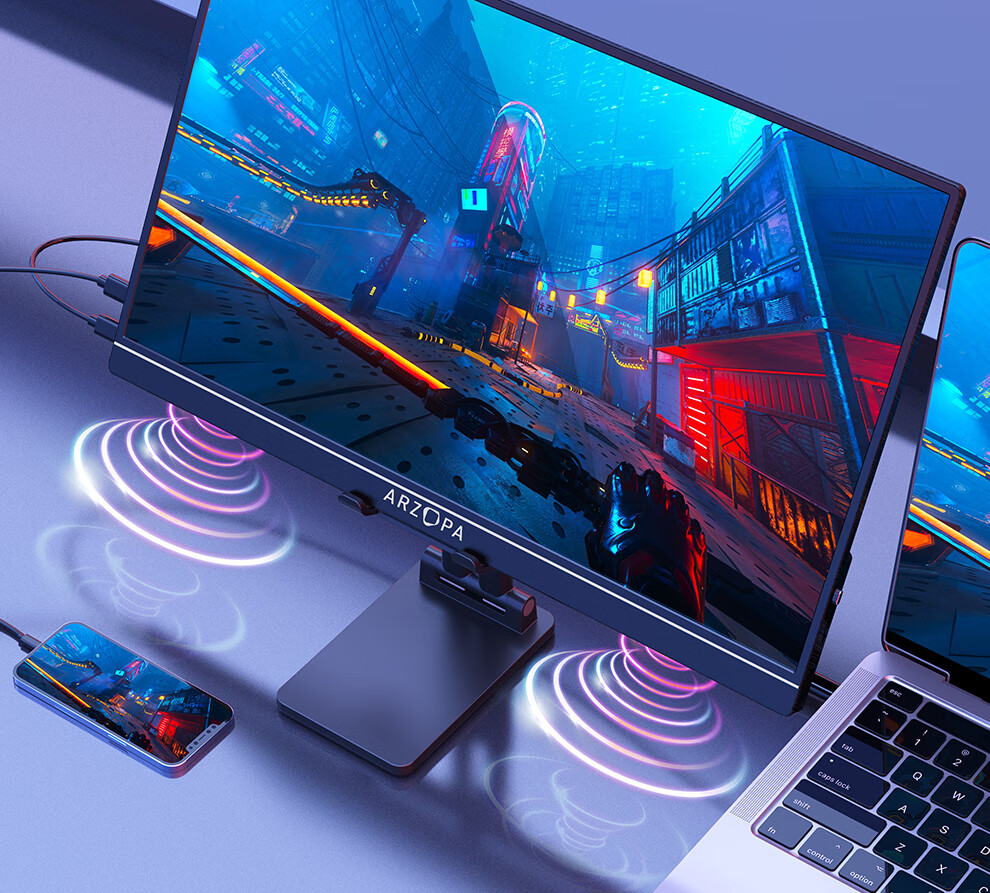 ARZOPA A Zhuopa 16.1-Inch 2.5K 180Hz High Color Gamut Portable Monitor, Laptop And Smartphone Secondary Screen, Switch PS5/4 Display Z3FC 14