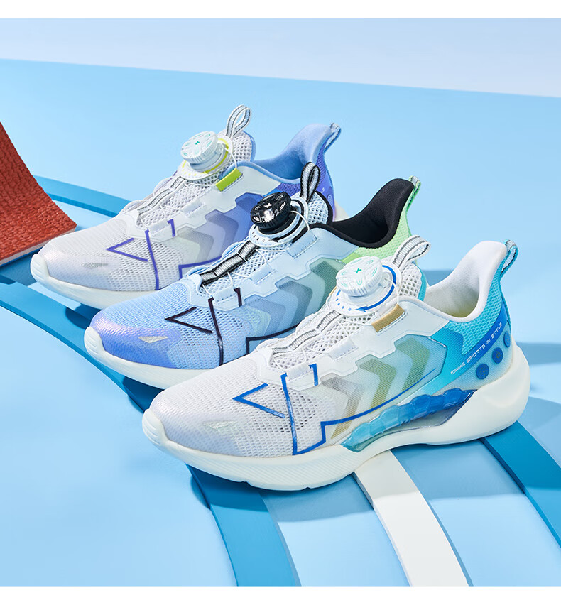 XTEP Kids Unisex Hydrogen Wind Knob Breathable Running Shoes XTEP White/Beijing Blue Size 38 20