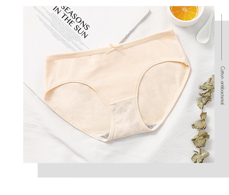 LangSha Women's Underwear, 7 Pieces, Pure Cotton, Large Size, 10A Antibacterial Crotch, Women's Panties, Simple Mid-Rise, Comfortable Triangle Briefs for Wome 24