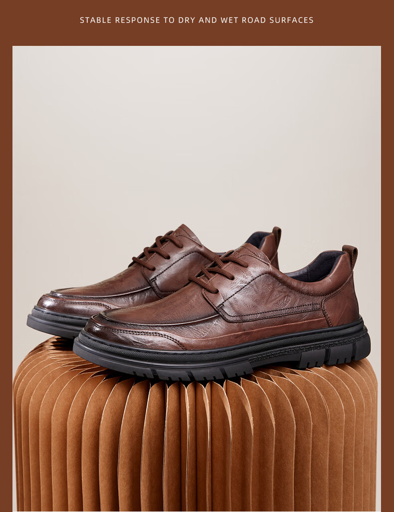 CAMEL Commuter British Retro Cowhide Formal Casual Leather Shoes for Men G13A155022 Black 41 10