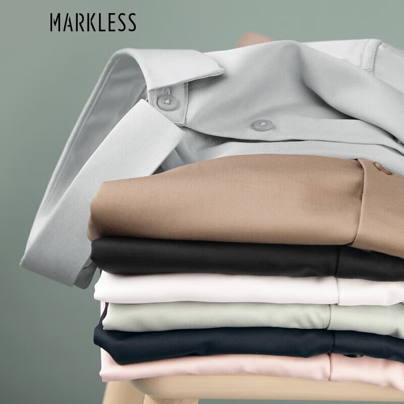 Мужская рубашка MARKLESS, гладкая, антиморщинная, легкая, деловая повседневная, серая, размер 2XL