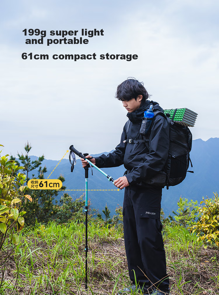 Pelliot [Light Wing AL] Hiking Pole, Adult Outdoor Telescopic Climbing Cane, Trekking Walking Stick, 166036025 Gree 8