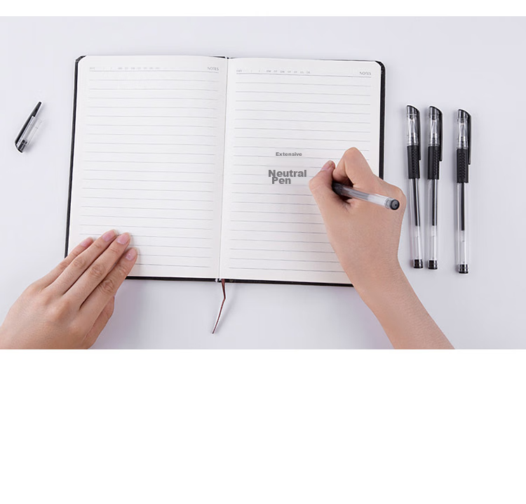 GuangBo Gel Pen Signature Pen, 0.5mm Black Bullet Tip, Soft Grip, Pull-Cap, Classic Office Business Signature Pen Stationery, Pack of 12, ZX9009D 21