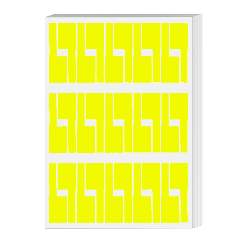 NVV Network Cable Label Stickers, A4 Network Wiring Adhesive, Charging Cable Labels, Communication Room Cable Label Printing Paper, P-Type Classification Stickers for Printing BQ-P10 Yellow, 300 Pieces