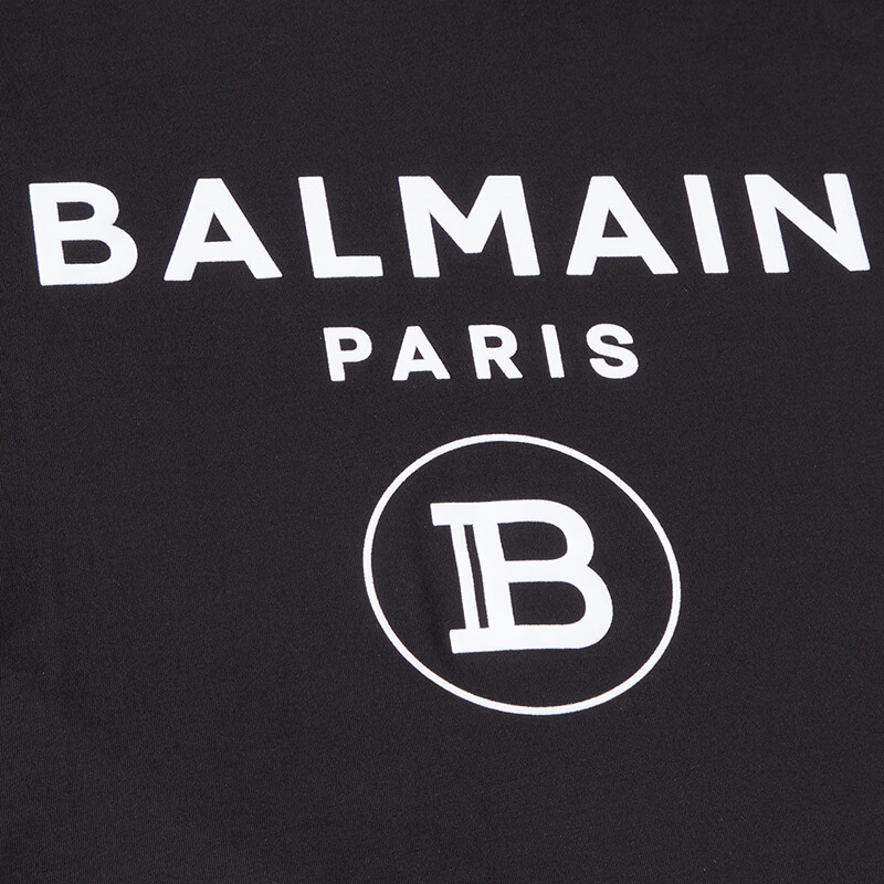 巴尔曼 balmain 20秋冬男士短款t恤字母logo黑色 uh11601i372-eab eab