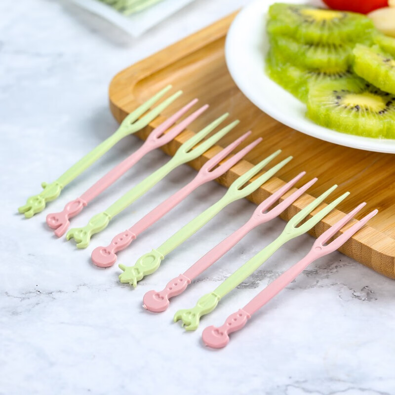 Fangcaodi Cartoon Fruit Forks, 100 Pieces, Thickened Fruit Picks, Cake Forks, Mid-Autumn Festival Mooncake Dessert Forks, Sweet Dish Picks, 9.5cm