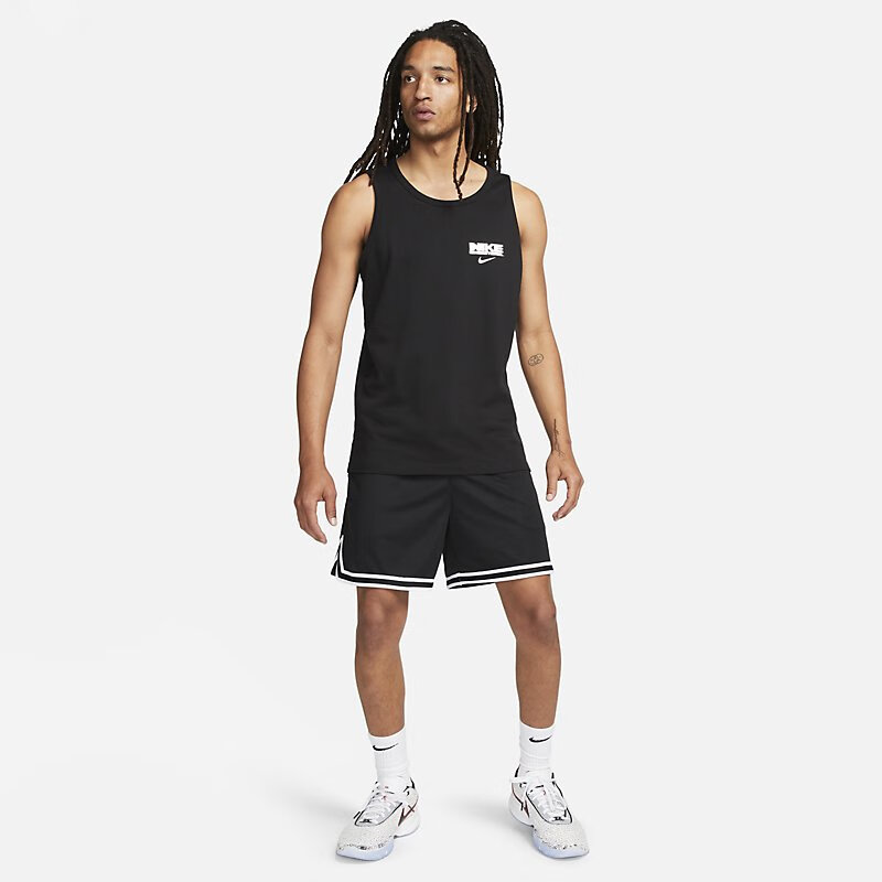 NIKE Men's Sports Tank Top, Round Neck Sleeveless, Soft Comfortable FJ2301-010 Black M 6