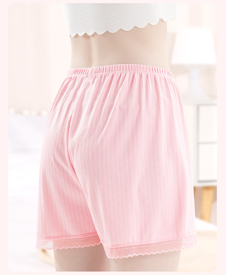 Duomiaowu Girls' Safety Shorts, Anti-Exposure, Summer Thin Ice Silk Children's Underwear, Breathable Baby Boxer Briefs, K00091 White And Black, 140cm (Suitable for 135-145cm) 15