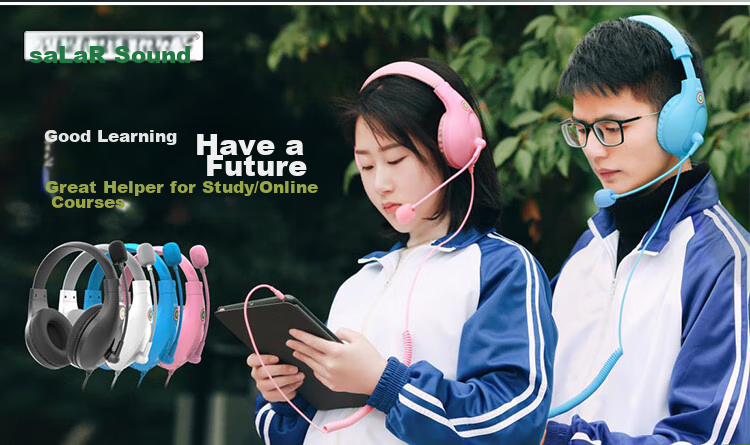 SaLaR A566N Headphones for English Listening And Speaking Exams, Online Classes, High School Entrance Exam, Human-Machine Dialogue with Microphone, 3.5MM Plug for Laptops, Black Single Plug 1