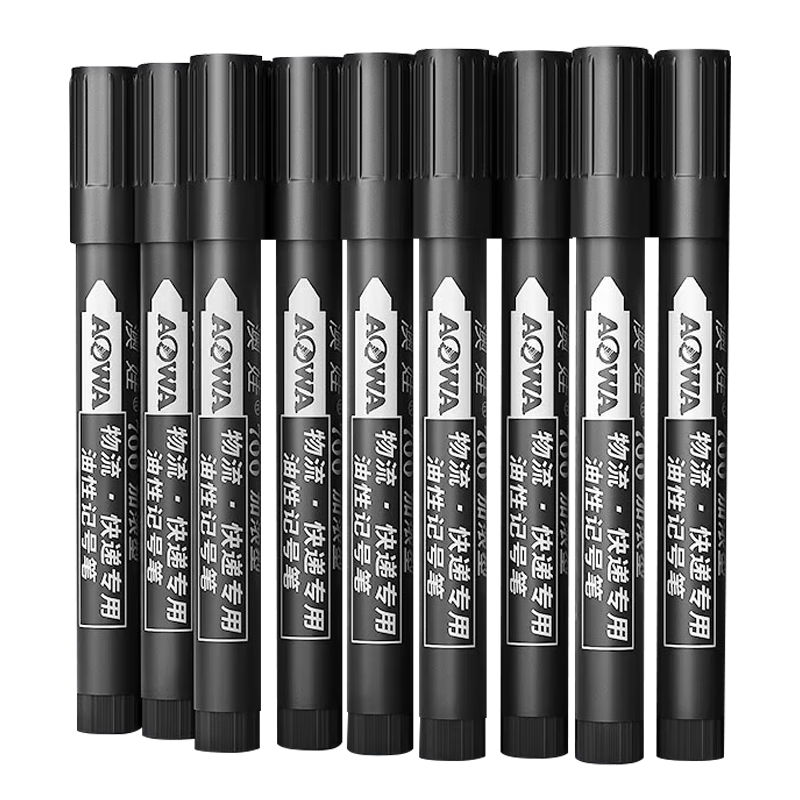 Aowa Marker Pens, Oil-Based Markers, Signature Pens, Large Tip Markers, 20 Black Waterproof Quick-Drying Refillable Pens, for Construction Sites, Offices, Logistics, Express Delivery, Advertising Posters