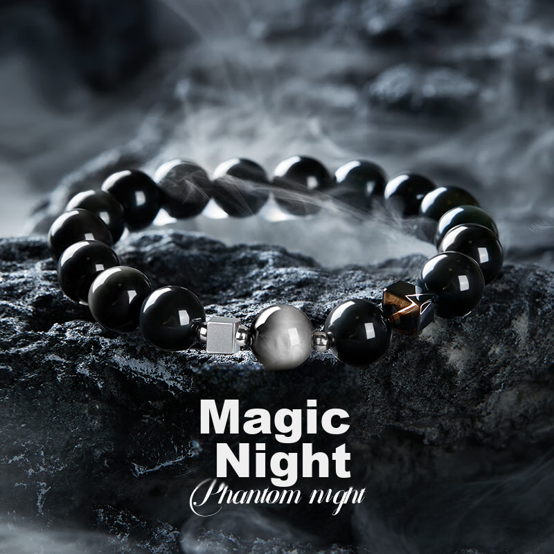GLTEN Obsidian Men's Bracelet with Lucky Beads, Luxurious High-End Birthday Gift for Boyfriend Or Husband