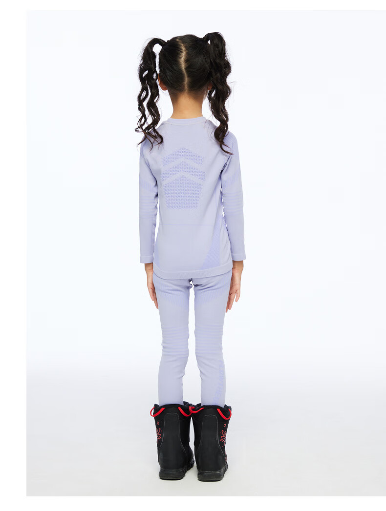 Flow Theory Kids Ski Quick-Dry Thermal Sweat-Wicking Breathable Compression Base Layer Set Purple 130 4
