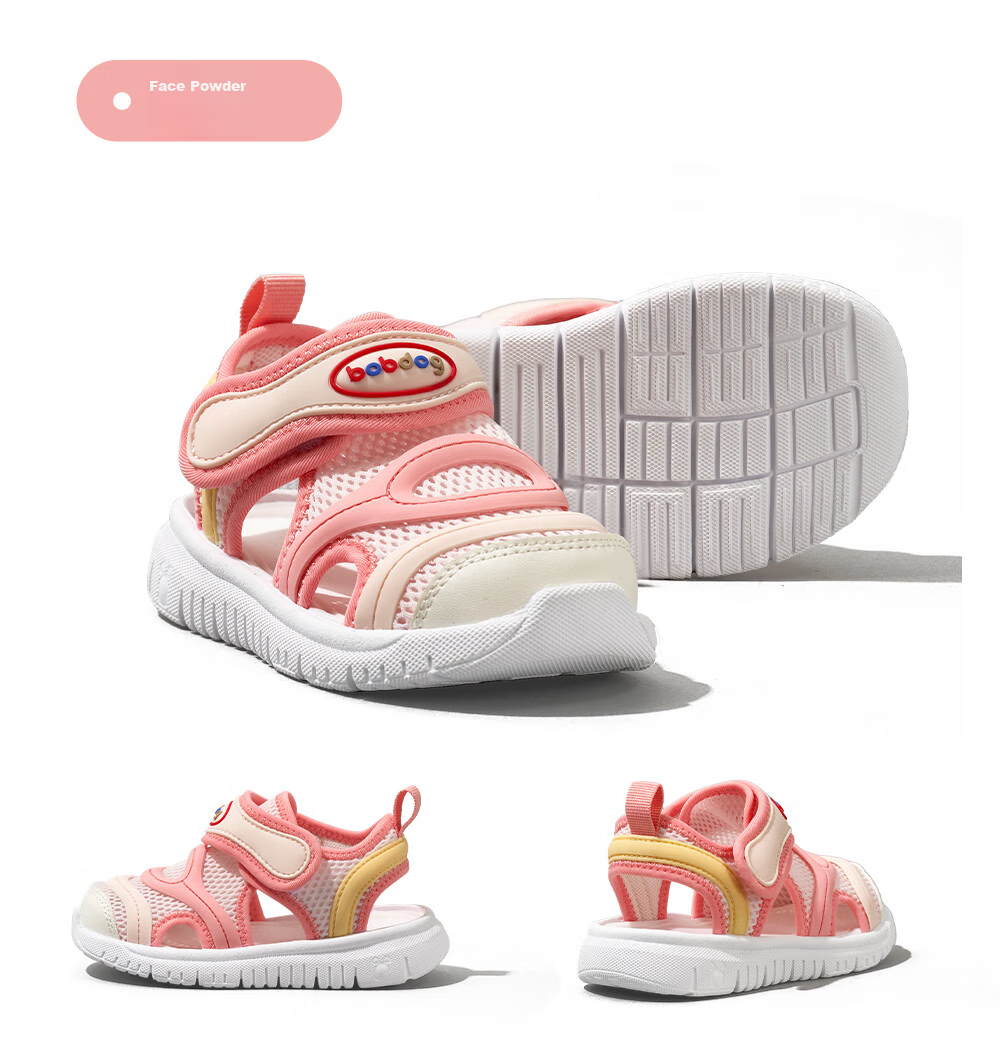 BOBDOG Children's Shoes, Baby Sandals, Toddler Walking Shoes, Summer Style, Soft Sole, Breathable Caterpillar Design, Functional Shoes for Boys And Girls, Peach Pink, Size 22 14