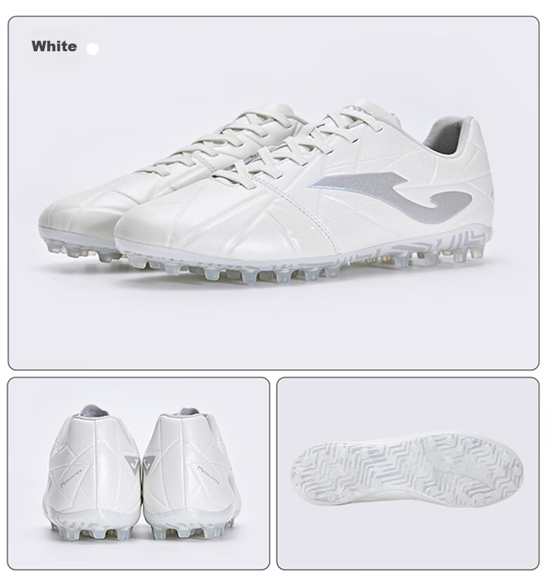 JOMA Kangaroo Leather Soccer Shoes for Men, MG Short Studs, Non-Slip, Wear-Resistant, Professional Football Training Shoes, White, Size 43 26