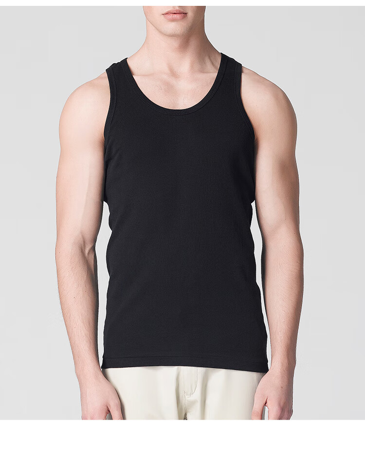 MiiOW Men's Tank Top, Summer Pure Cotton 100%, Athletic Undershirt T-Shirt, Men's Top Undershirt Sleeveless White Vest 3