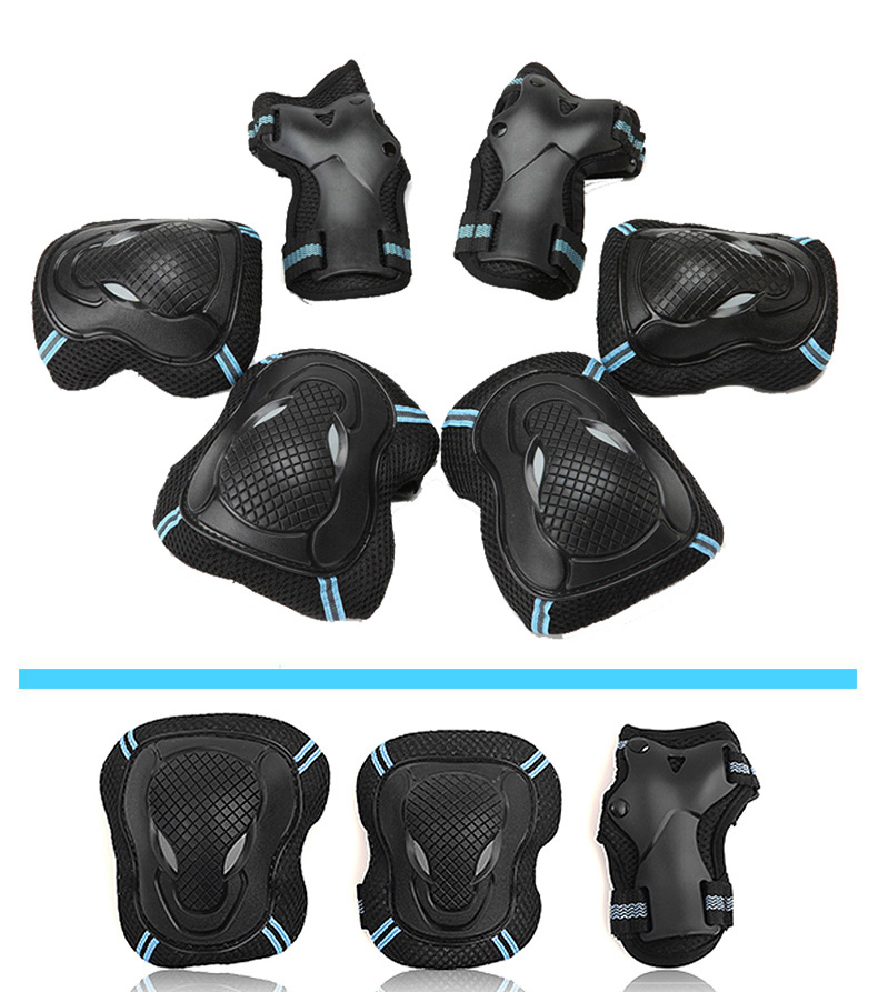 Duweike Roller Skating Protective Gear Professional Children And Adults Knee Pads Elbow Pads Palm Guards Six-Piece Set for Land Surfing And Ice Skating, Big Sea Turtle L 8