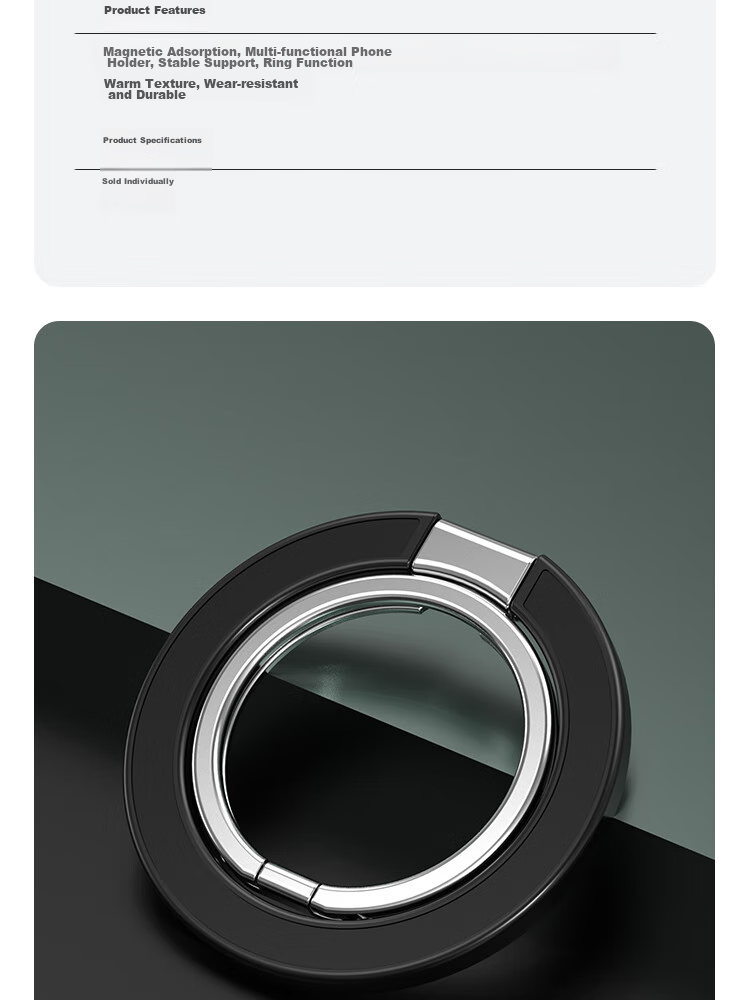 ESCASE Magnetic Phone Ring Holder for Apple IPhone 14 Pro And Huawei Mate 50, IPad Desktop Stand, MagSafe Compatible, Metal Alloy, Rotatable And Detachable, White DMF-02 Upgraded Versio 15