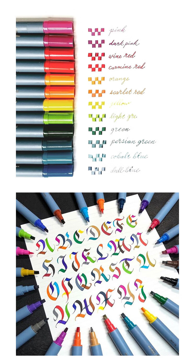 KURETAKE Dual-Tip Watercolor Markers, 12-Color Set TC-3100/12V Watercolor Pens 6