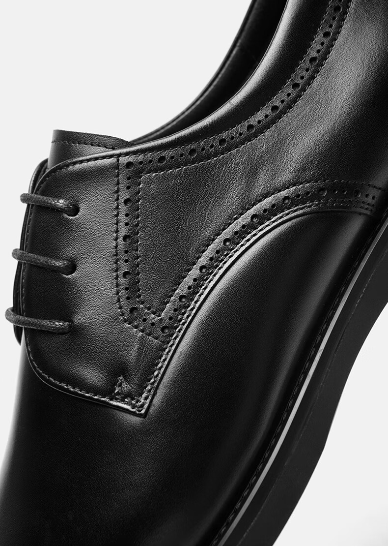 HLA Men's Leather Shoes British Style Business Classic Formal Wedding Groom Shoes HAAPXM1EBA070 Black Size 39 15