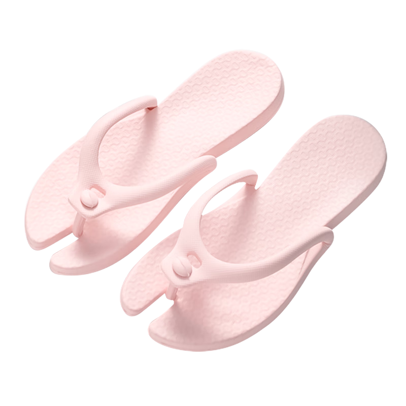 Etravel Foldable Travel Slippers, Lightweight Non-Slip Portable Flip-Flops for Beach And Bathroom, Unisex Sandals, Light Pink, Size M