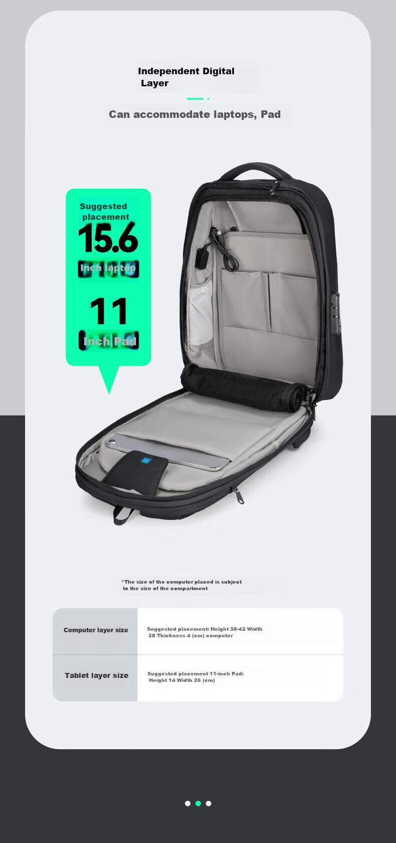 MARK RYDEN Backpack for Men, Double Shoulder Bag, 15.6-Inch Gaming Laptop Bag, Motorcycle Travel Bag, Schoolbag MR9405 Elegant Black Raincoat Style 10
