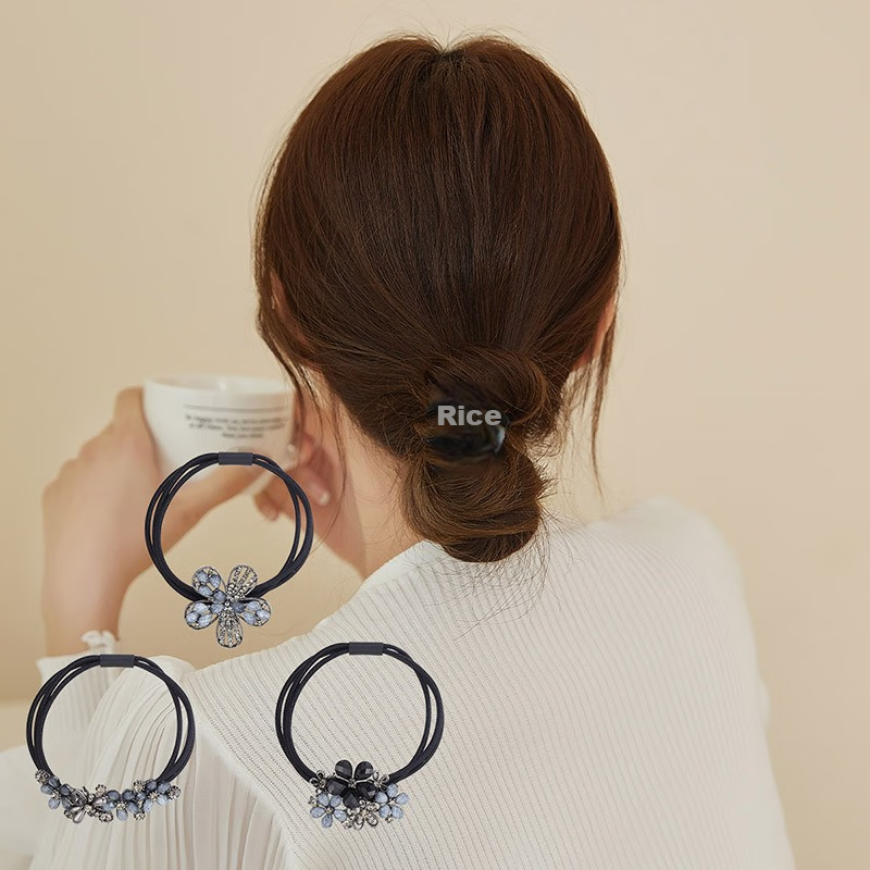CHIMERA 3-Piece Fashionable Hair Ties Set, Sparkling Rhinestone Hair Bands for Bun And Ponytail, Women's Birthday Gift