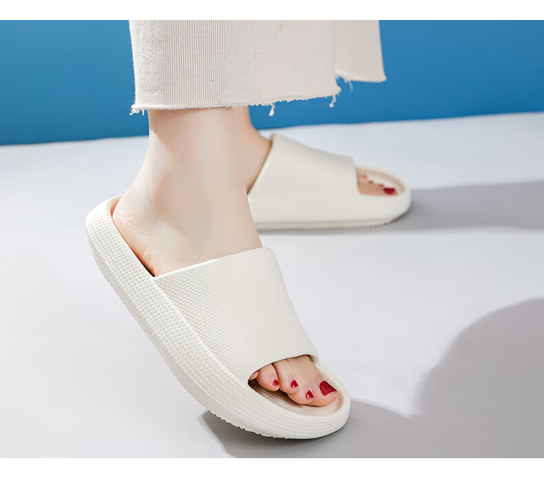 GUOLUOFEI 2025 New Thick-Soled Couple Slippers, Home Indoor Slippers with Squishy Feel, Women's Sandals, Gray, Size 36-37 17