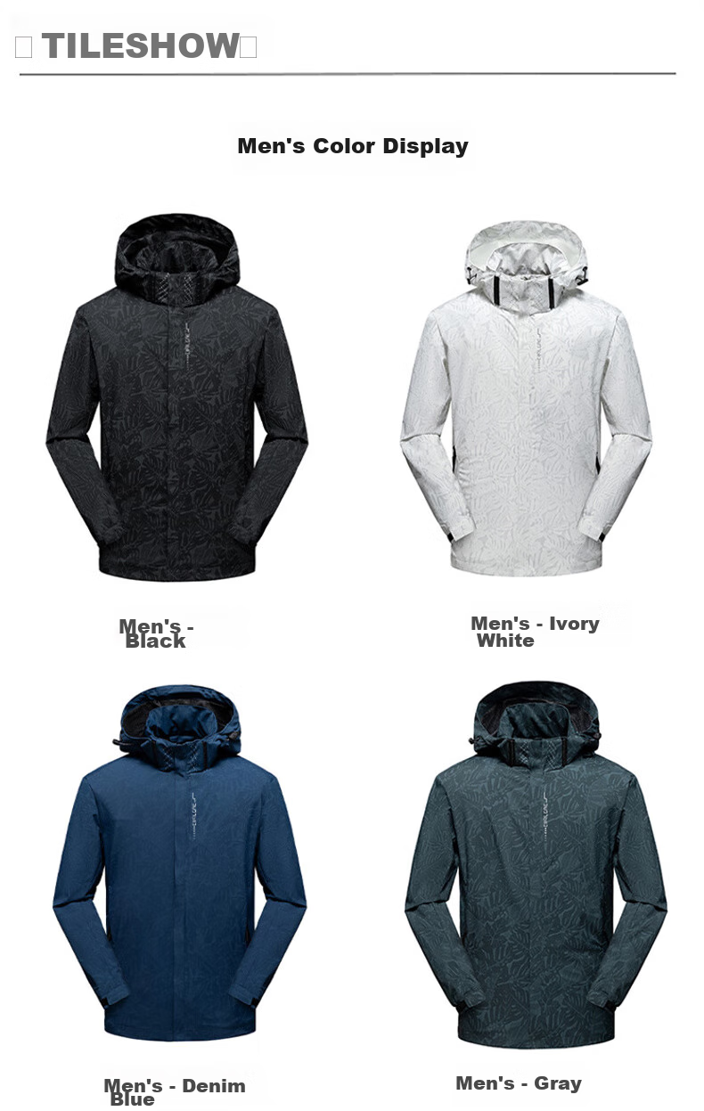 JEEP SPIRIT Men's Windbreaker Jacket for Spring And Autumn, Hooded Windproof Casual Versatile Outerwear, Black, 4XL 5