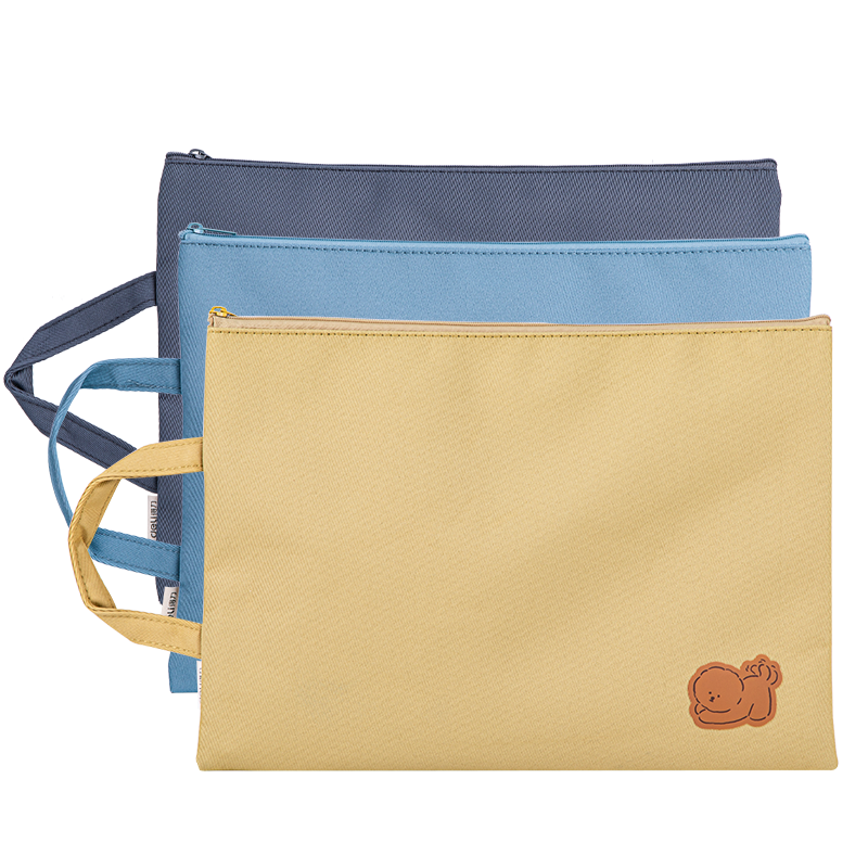 Deli Handheld Zipper Bag, Fabric Student Document Bag, Exam Paper Storage Pouch, Pen Case, Random Color Graduation Gift