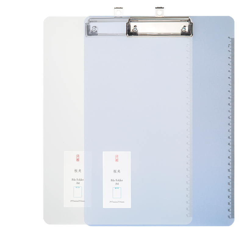 Deli A4 Clipboard Folder, Metal Strong Clip with Scale Board Pad, Student Multifunctional Writing Pad, Simple Hard Conference Folder, 72605 Random Color