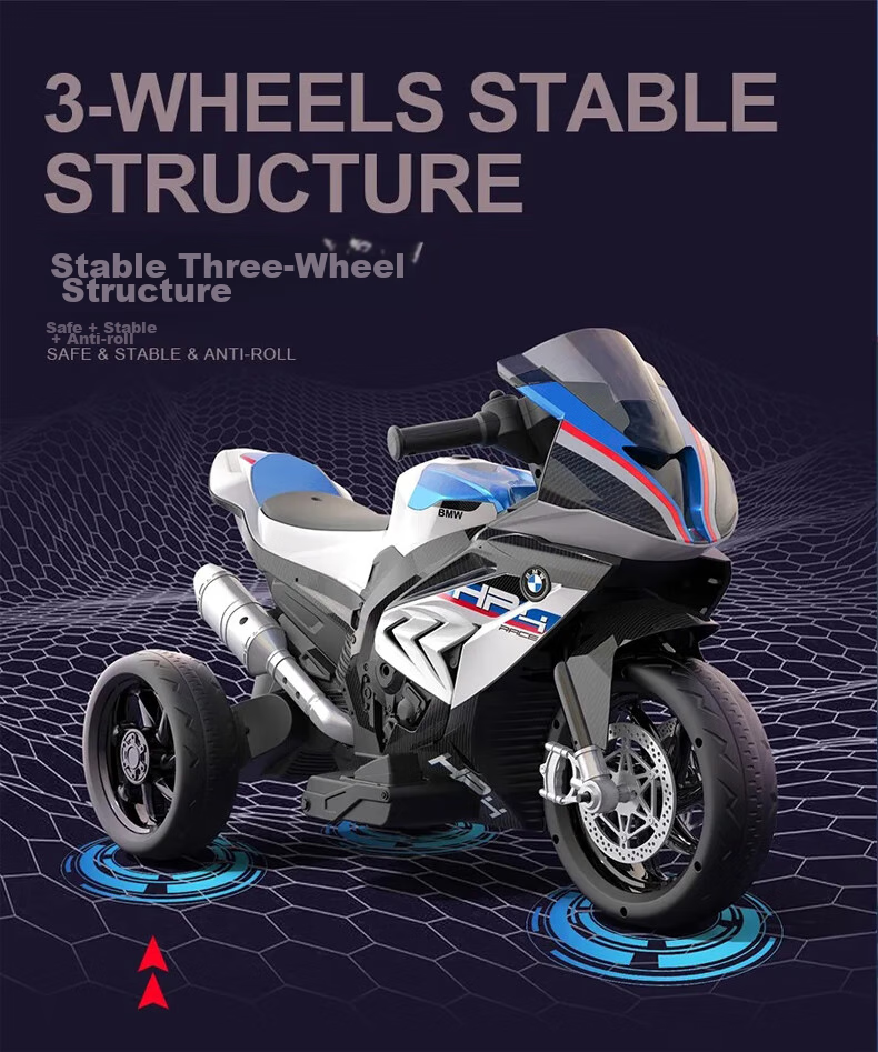 BeRica Children's Electric Tricycle Motorcycle, BMW Authorized Toy Car for Boys And Girls, Rideable, Baby Gift 6