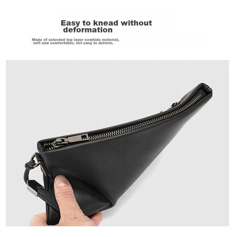MEXICAN Men's Clutch, Top-Grain Leather Handbag, Multi-Card Slots, Zipper Envelope Bag, Wallet Clip, Birthday Gift for Me 6
